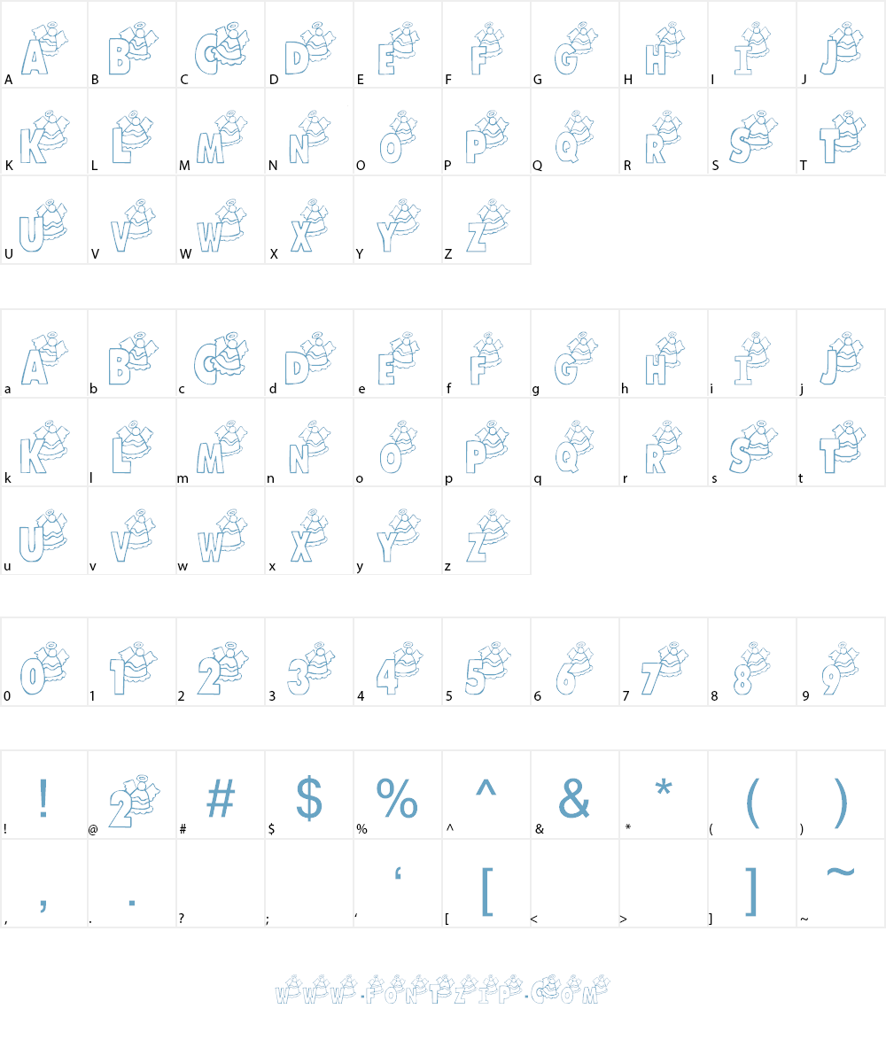 101! Angelic Alpha Font Character